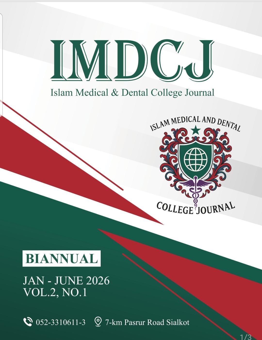 					View Vol. 2 No. 1 (2026): Islam Medical & Dental College Journal
				